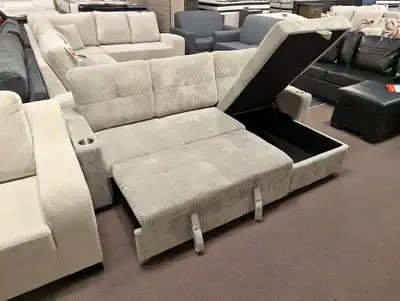 Beige Storage Sectional Sofa Bed For Sale , View more