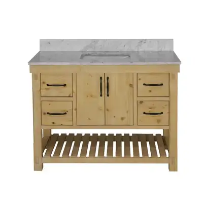 48” Bathroom Vanity Carrara Marble Top Single Sink - Brand New, View more