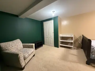 Private walkout basement with one furnished room
