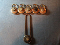 LOT OF 6 VINTAGE DUDLEY COMBINATION LOCK-1931/1980S-NO COMBOS!