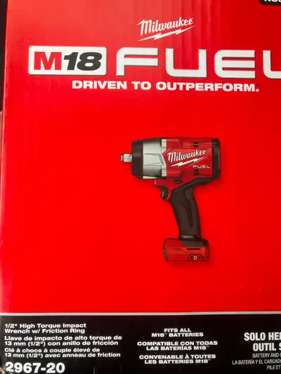 Milwaukee M18 Fuel 2967-20 1/2”High Torque Impact Wrench w/ F R, View more
