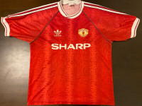 1990-1992 Vintage Manchester United Home Soccer Jersey - Large