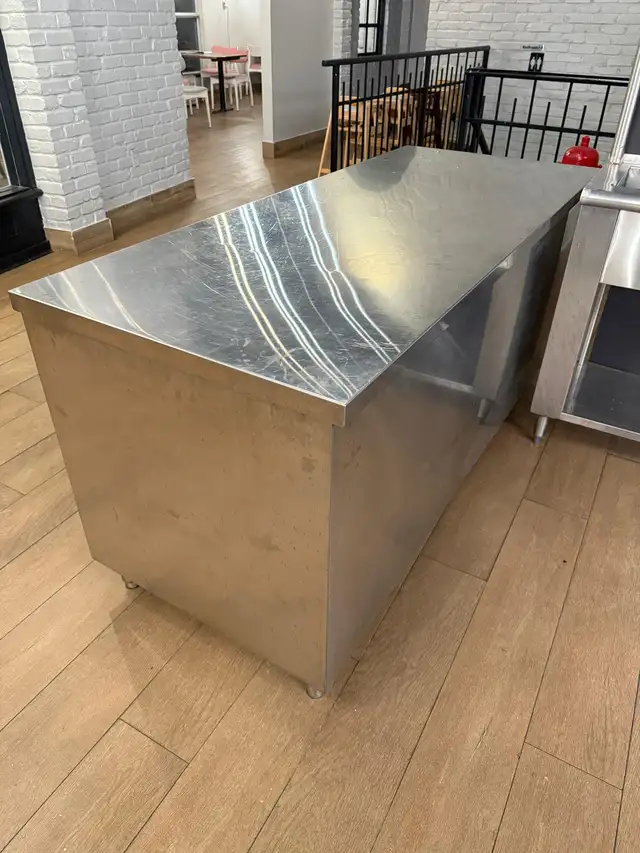Commercial Stainless Steel Prep / Service Counter – Open Shelf in Industrial Kitchen Supplies in Cambridge - Image 3