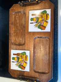 342 Wooden Cheeseboard with tiles $5.00