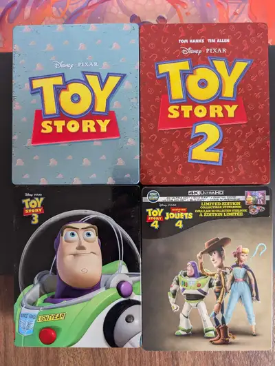 Disney/Pixar's Toy Story 4K UHD BLU Steelbook 1 2 3 and 4 Set, View more