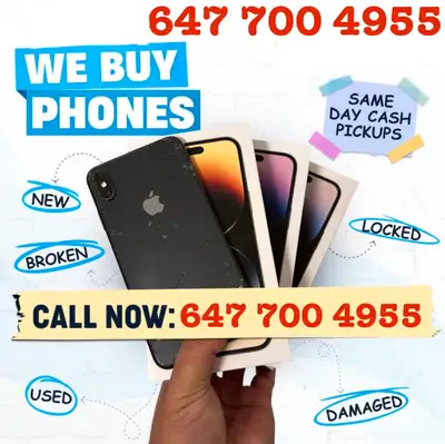 CASH FOR PHONES, iPHONES & MORE – USED/NEW/BROKEN, View more