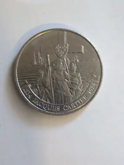 A 1984 Jacque Cartier Canadian $1 dollar coin , View more
