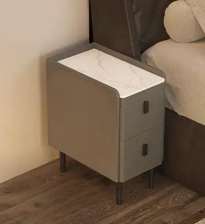 Modern Minimalist Two-Drawer Nightstand, View more