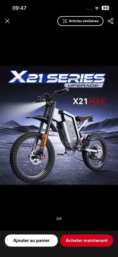 motocross électrique/vélo  6000w pratiquement neuf à vendre 3000, View more