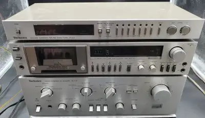 VINTAGE TECHNICS SYSTEM SU-V4 AMP & ST-S3 TUNER & M45 CASSETTE PLAYER TESTED Very rare NICE!! Specif...