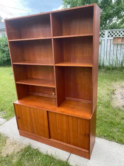 Teak vintage MCM living room cabinet, View more