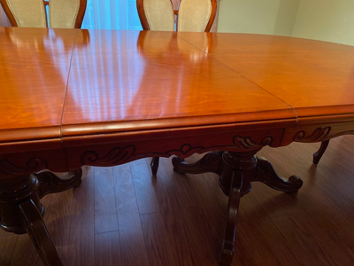 Oval 6 foot Dining Table and 6 Chairs in Cherry Finish, View more