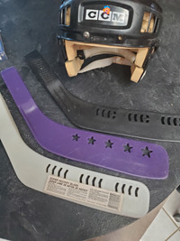 Hockey Helmet with stick blades