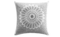INKIVY Sofia Embroidered Decorative Pillow Grey 20x20
