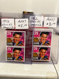 Elvis Presley 1992 USA Stamps x2 Unused Showcase 319