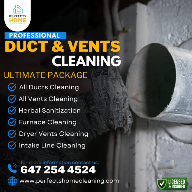 DUCT CLEANING |  CARPET CLEANING  |  HOUSE CLEANERS 647-254-4524 in Cleaners & Cleaning in Oshawa / Durham Region - Image 3