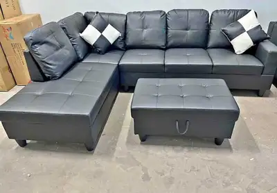 Faux Leather Sectional Sofa, View more