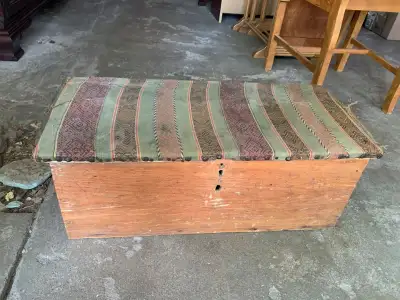Price is firm. Its in real good condition. Solid wood. Strong and sturdy. Still in good shape for us...
