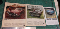 Three 1969 Chevelle Original Print Ads / Affiches Retro