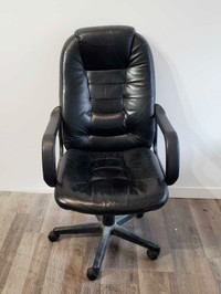 Black leather office chair