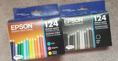 EPSON 124 Black & Color printer Ink Cartridge NIB, View more