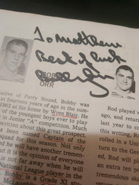 Oshawa generals 1965-66 official program signed by Bobby Orr