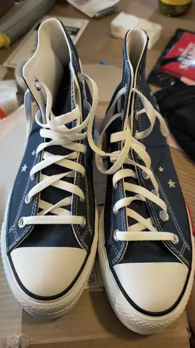 Converse Platform Shoes Navy with Embroidery , View more