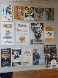 14 SCHEDULES DE HOCKEY VINTAGES RARES PITTSBURGH PENGUINS