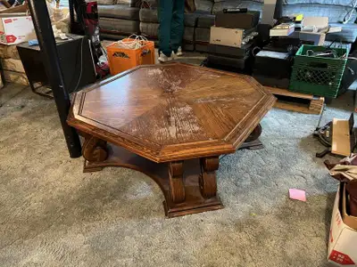 Vintage Wood Octagon Coffee Table, View more