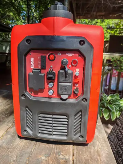 4500W on gas and 4050 on propane. 2 10A and one 30A power outlets. I purchased from Amazon for $800...