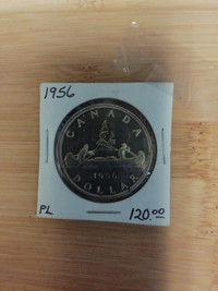 1956 PL Canada 80% silver dollar coin