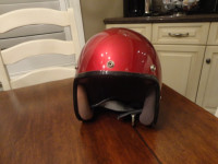 Vintage Candy Apple Red Open Face Motorcycle Helmet Size XS