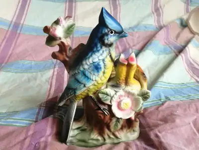 Vintage porcelain birds figurine, View more