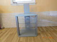 TV stand with 2 glass shelves.