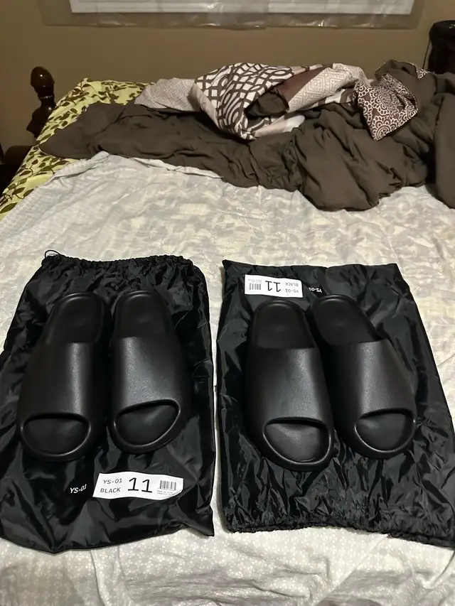 Yeezy slides black size 11 brand new in Men's Shoes in City of Toronto - Image 2