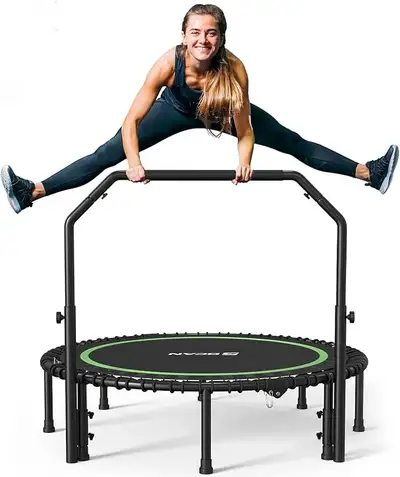 New Foldable Fitness Trampoline, 450/550lb Capacity, Adjustable, View more