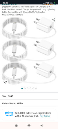 [Apple MFi Certified] iPhone Charger Fast Charging 6 ft 3-Pack 2