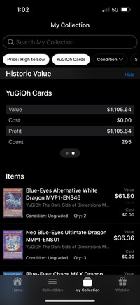 Yugioh trading card collection