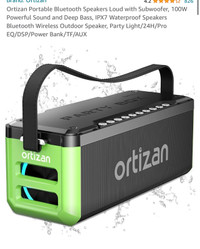 Ortizan Portable Bluetooth Speakers Loud with Subwoofer, 100W Po