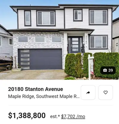 Built 2019. Move in mid june /flex. All appliances, elec fireplace. unfurnished. Posted sft approxim...