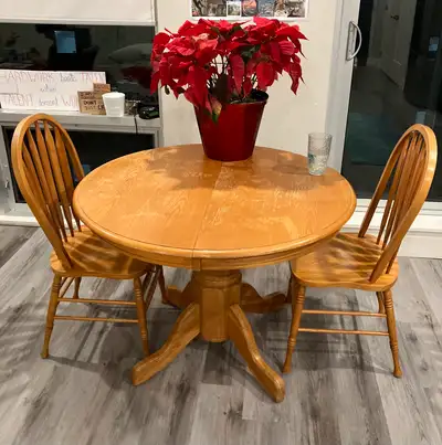 Oak table and Chairs, View more