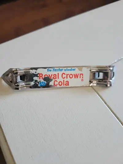 Vintage Royal Crown Cola bottle opener. Metal, with a hole on one side. Made in USA. $15 Firm Fennel...