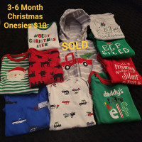 6 month Christmas and Holiday theme sleepers & onesies