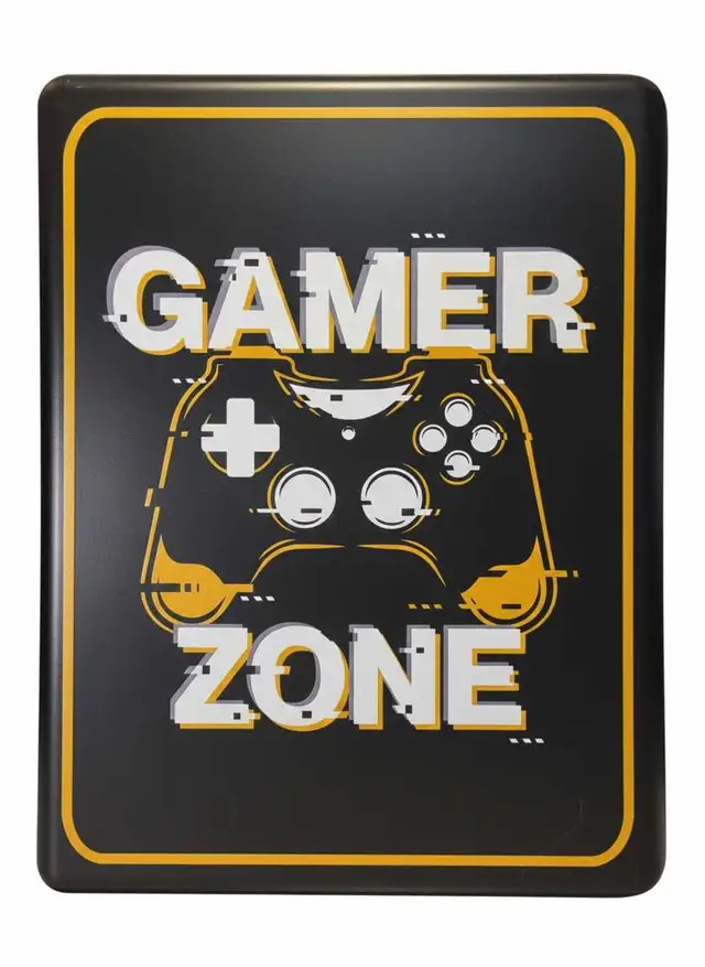 "Gamer Zone" Premium Metal Sign (16" x 12") NEW