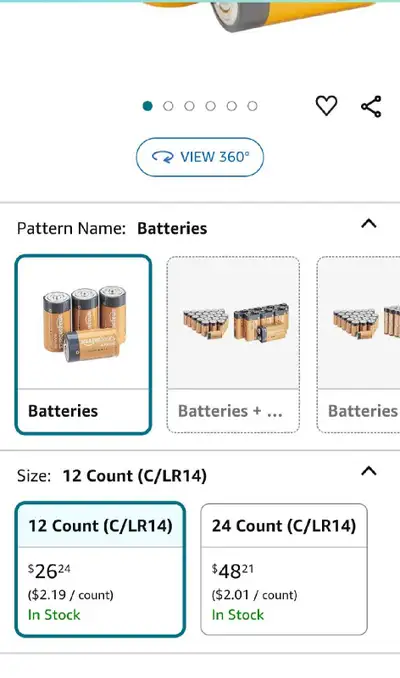 9 count C/LR14 batteries , View more