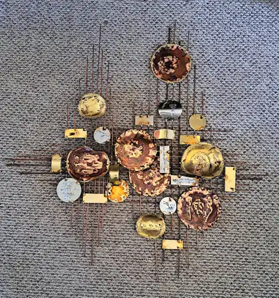 MID CENTURY MODERN BRUTALIST WALL SCULPTURE ART, View more