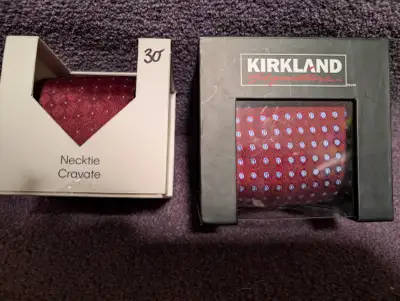Tie - Men's, Kirkland Sign. -100% Silk– Red, New, in Box -$15.00, View more