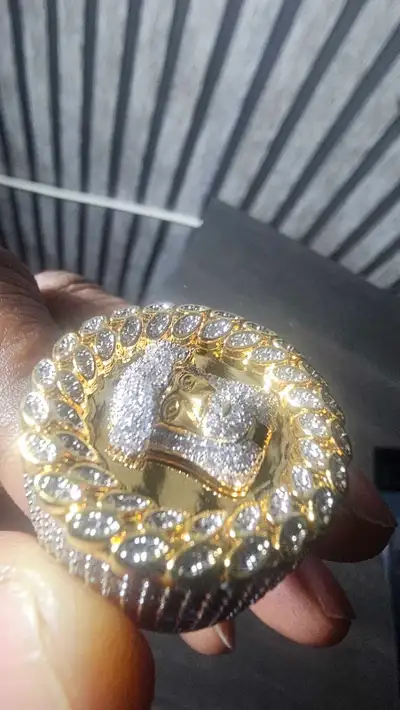 Iced out moissanite ring with a ring like this you need only one in stands out