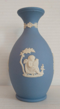 Wedgwood Pale Blue jasperware bud vase