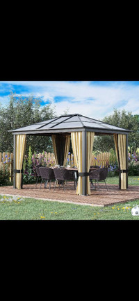 10' x 12' Hard Top Gazebo Canopy Sunshelter Waterproof Sun Shade